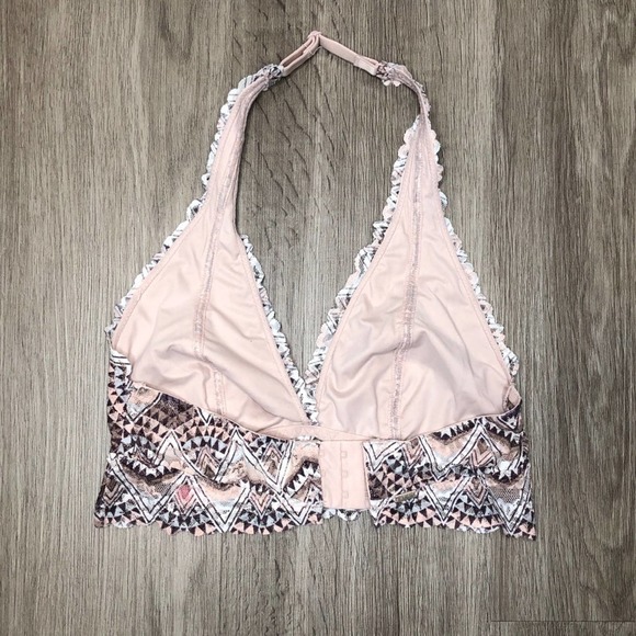 Victoria's Secret Women's Pink Multi Triangle Pattern Halter Lace Bralette sz XS - Picture 2 of 2